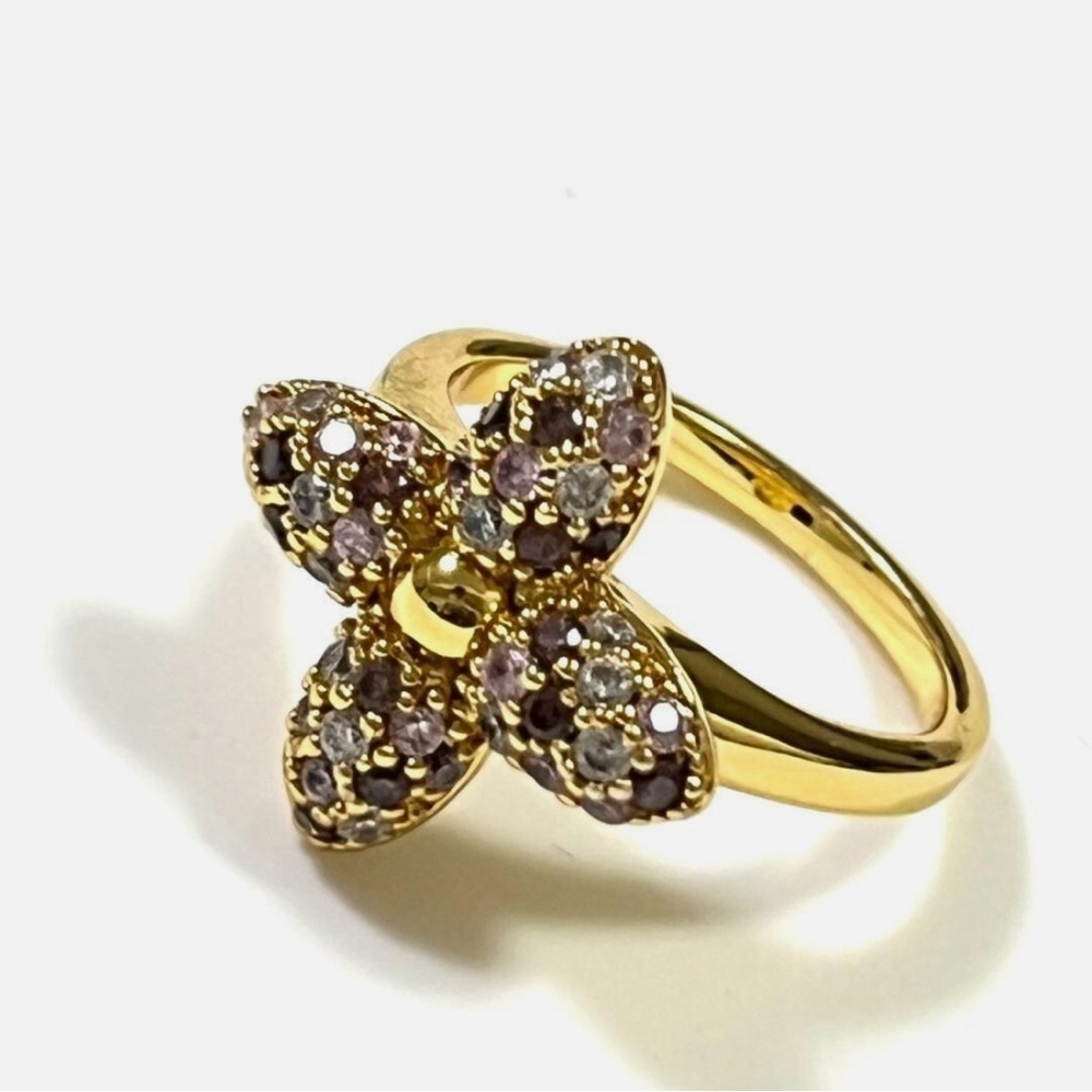 Louis Vuitton Gold Louisa Pointy Ring Size US 7 with dust bag and gift box. - Picture 2 of 7